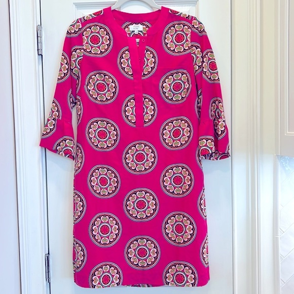 Crown & Ivy Pink Polyester Print Work Sheath Dress sz.2 - Picture 1 of 9